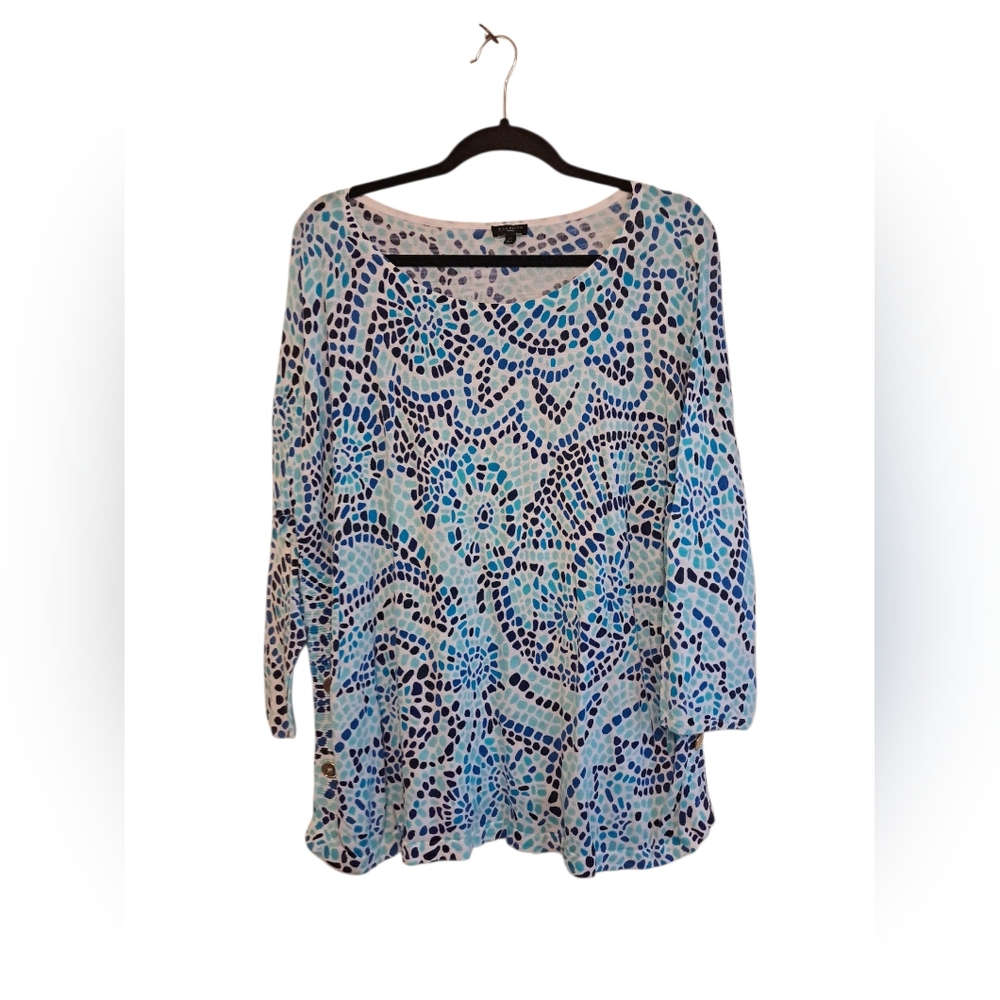 Blue Patterned Women's Top